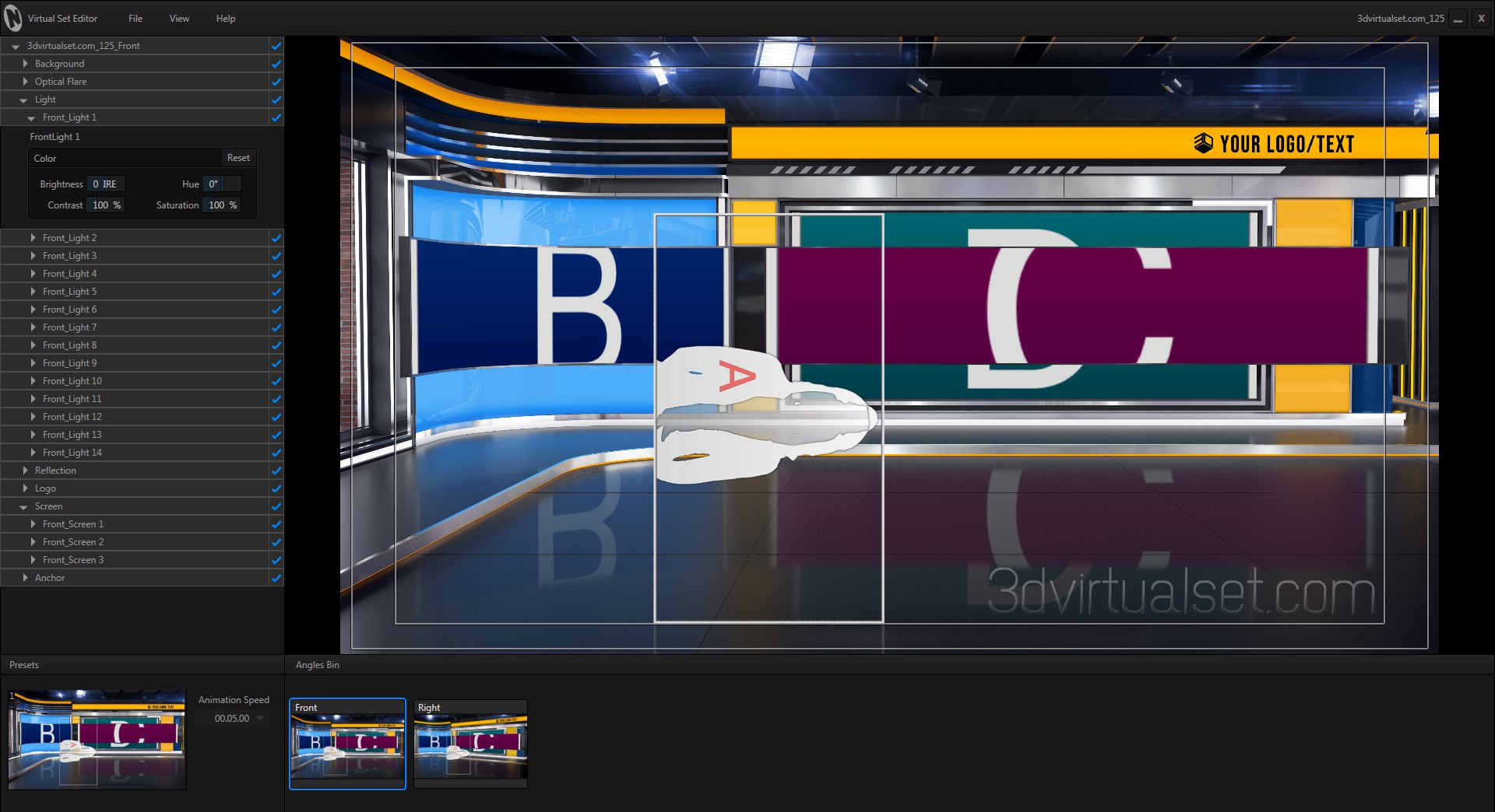 Virtual Set 125 for NewTek TriCaster Virtual Set Editor Templates